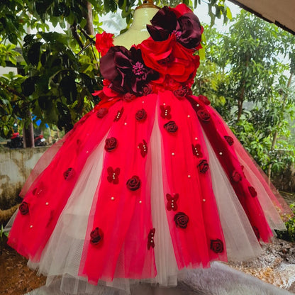 Beautiful Flower Birthday Dress | Partywear Dress with Elegant Touch of Flowers