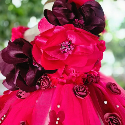 Beautiful Flower Birthday Dress | Partywear Dress with Elegant Touch of Flowers