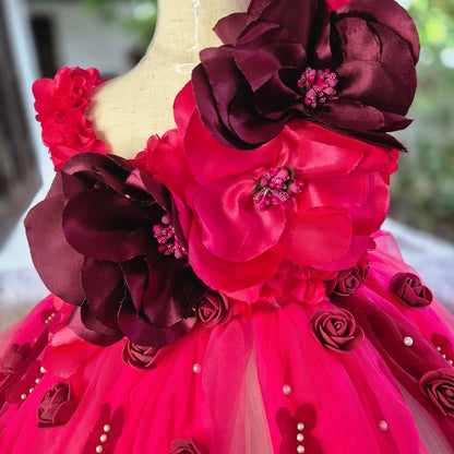 Beautiful Flower Birthday Dress | Partywear Dress with Elegant Touch of Flowers