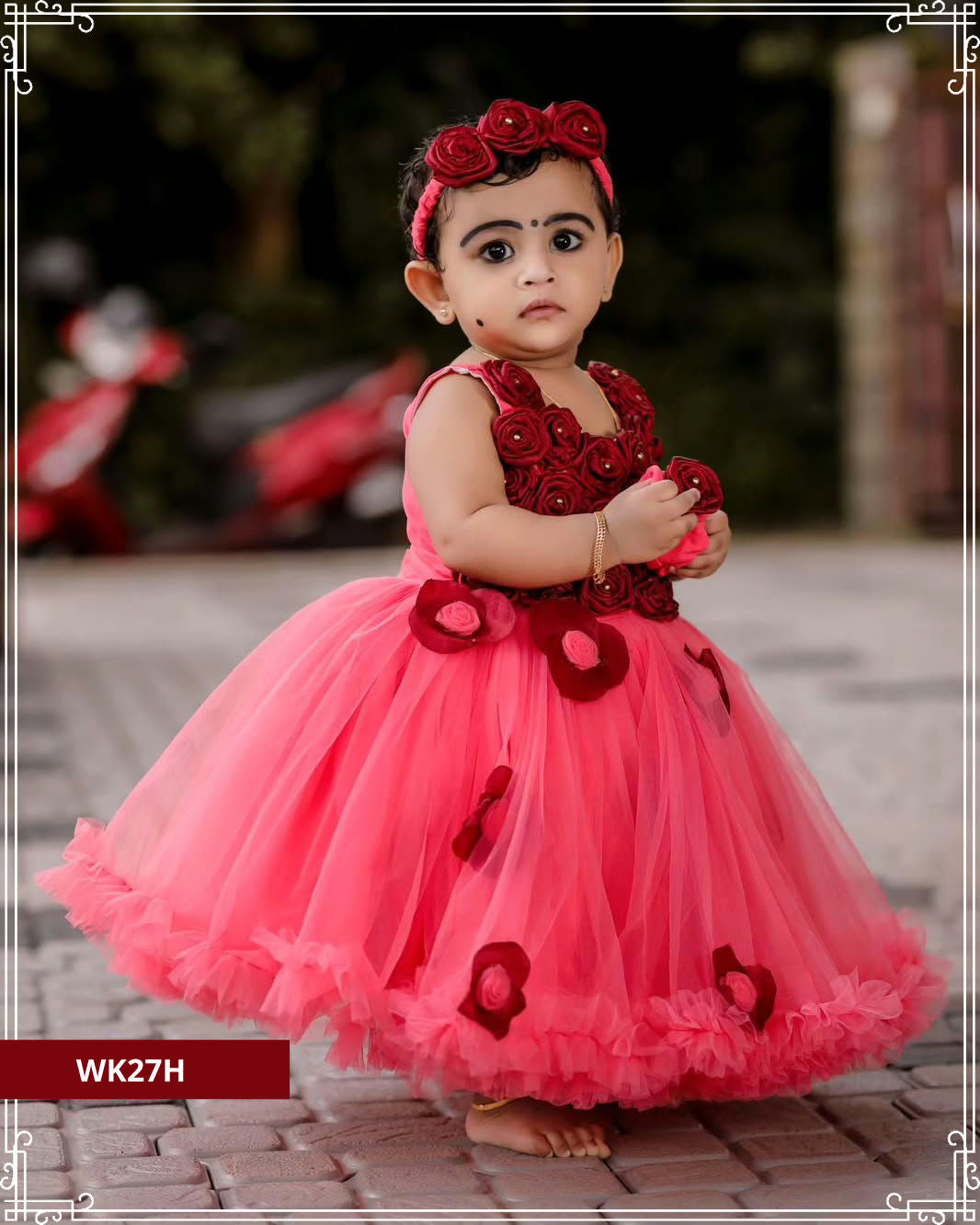 Rose Flower Birthday Dress | Cute Birthday Dress