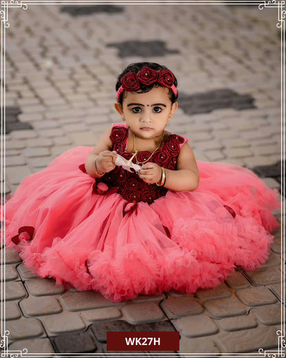 Rose Flower Birthday Dress | Cute Birthday Dress