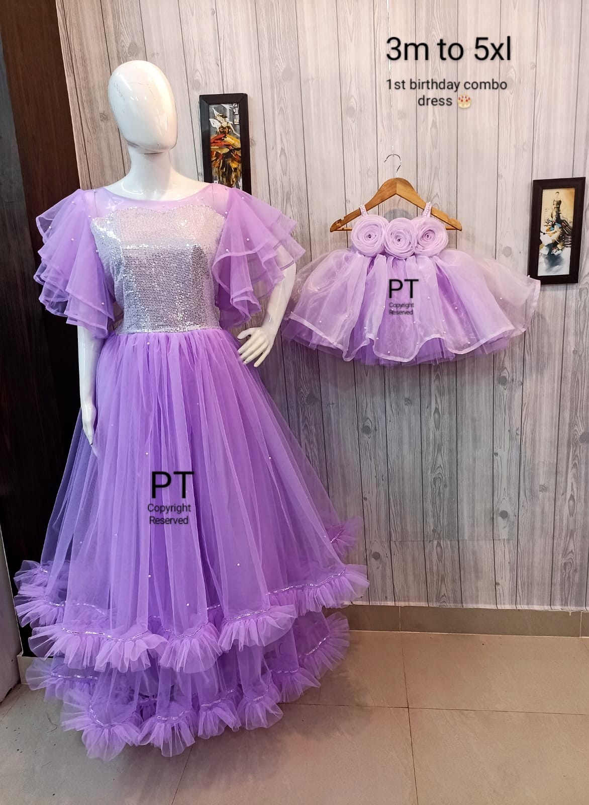 Lavender Birthday Dress Combo | Twinning Dress | Mother daughter combo 💜