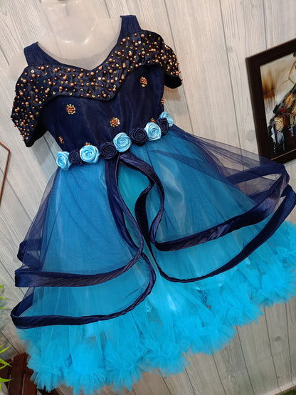Beautiful Long Wing Layered Partywear Combo | Birthday Dress