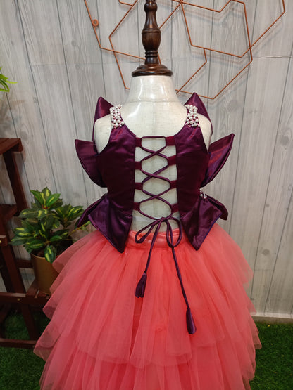 Kids Lotus Structured Choli & Lehenga – Premium Birthday & Partywear Outfit (Customizable Colors)