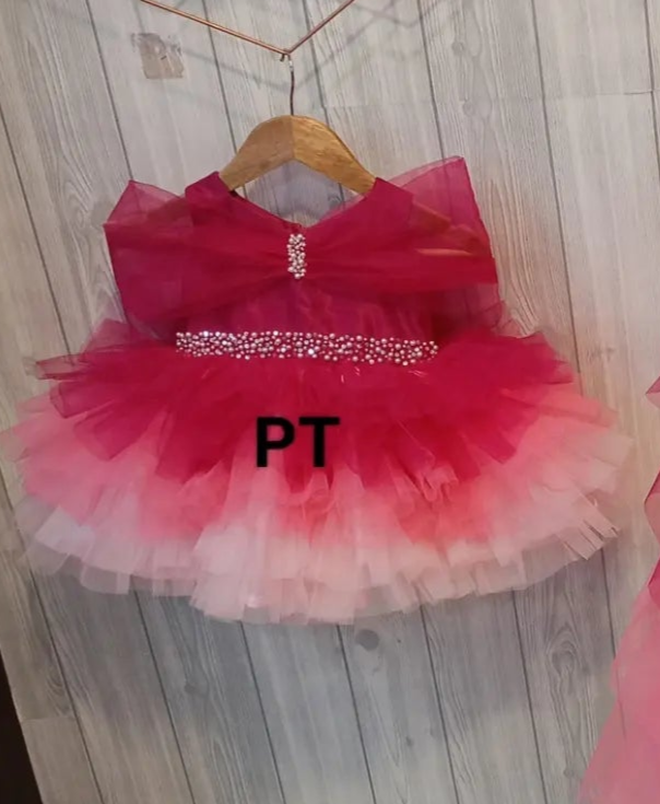 🎀 Elegant Multi-Layered Double Color Birthday Dress for Girls – A Princess Moment in Every Layer! 🎀