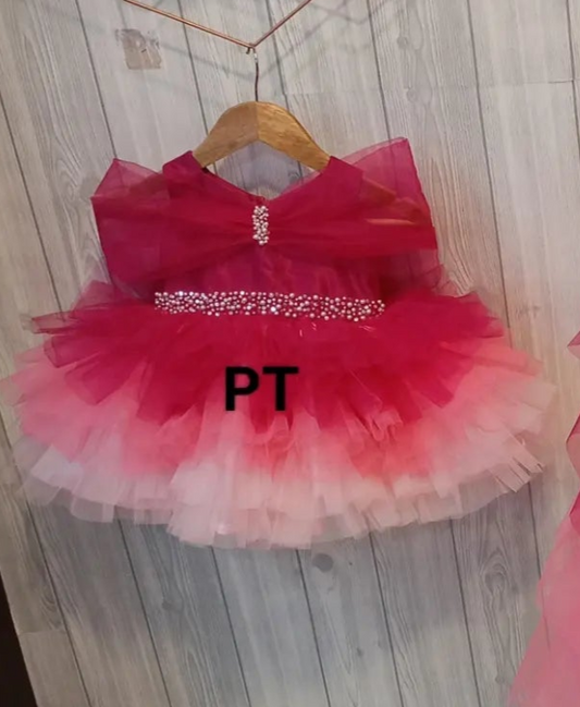 🎀 Elegant Multi-Layered Double Color Birthday Dress for Girls – A Princess Moment in Every Layer! 🎀