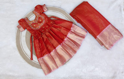 Traditional Pattu Set | Traditional Saree for mom | Dress for baby girl