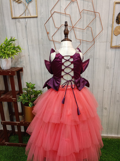 Kids Lotus Structured Choli & Lehenga – Premium Birthday & Partywear Outfit (Customizable Colors)