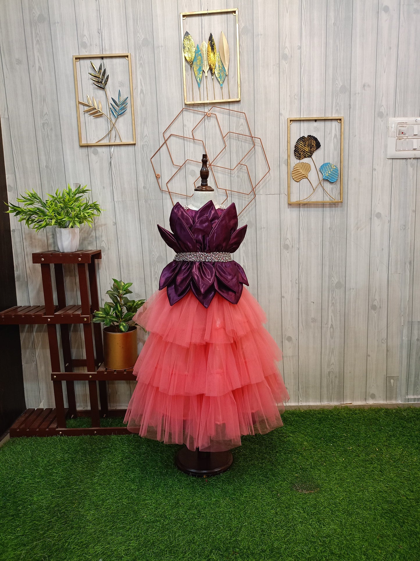 Kids Lotus Structured Choli & Lehenga – Premium Birthday & Partywear Outfit (Customizable Colors)