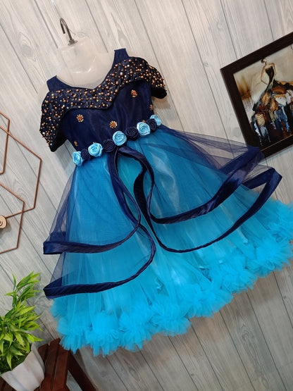 Beautiful Long Wing Layered Partywear Combo | Birthday Dress