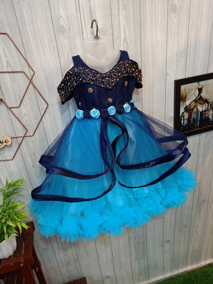 Beautiful Long Wing Layered Partywear Combo | Birthday Dress