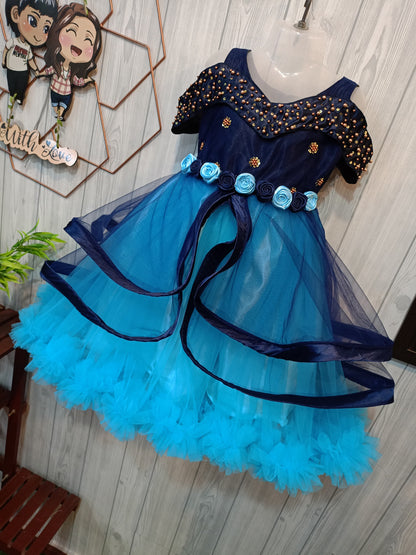 Beautiful Long Wing Layered Partywear Combo | Birthday Dress