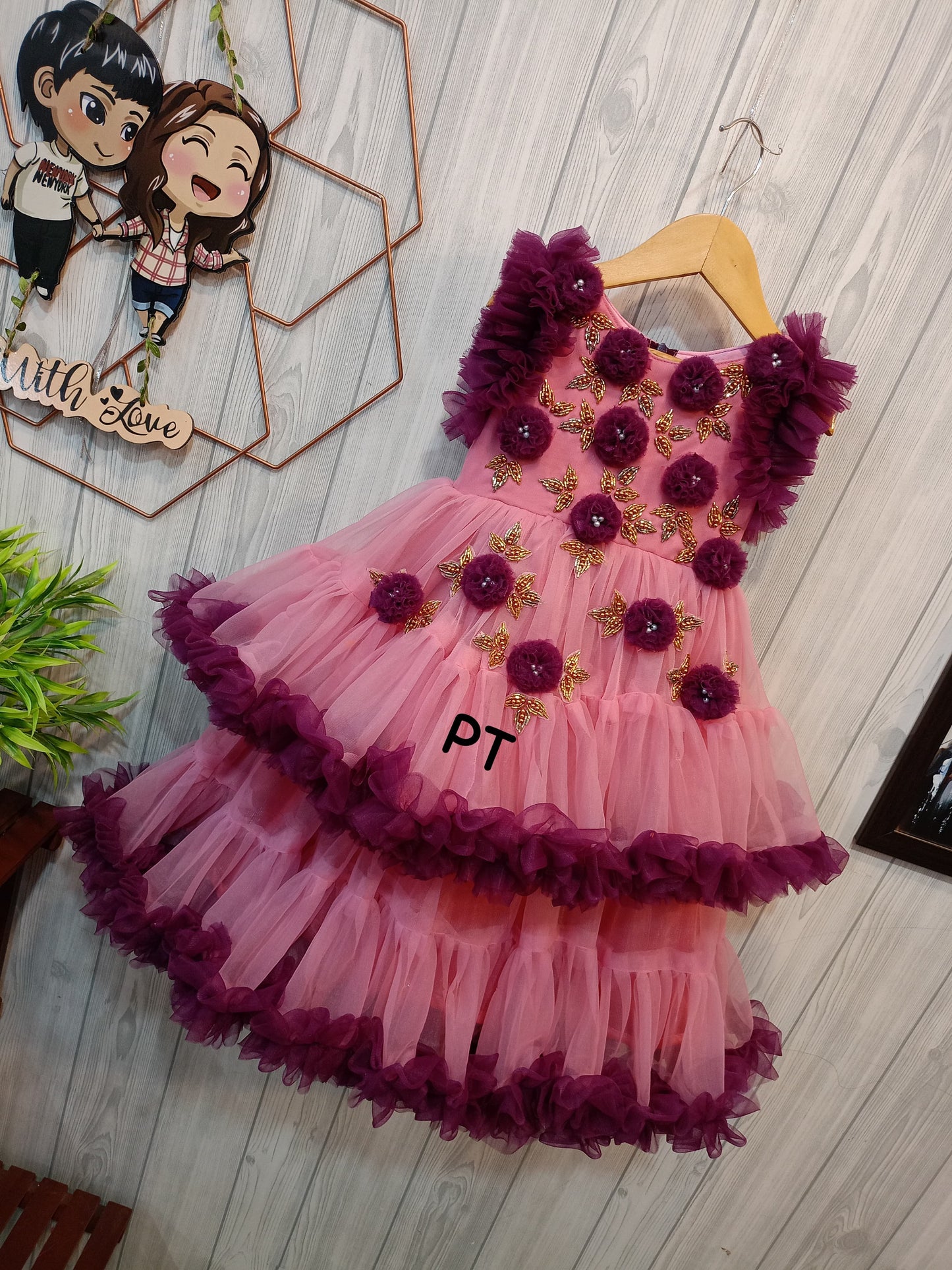 Flower Frilled Dress for Birthday | Birthday Dress | Partywear Dress