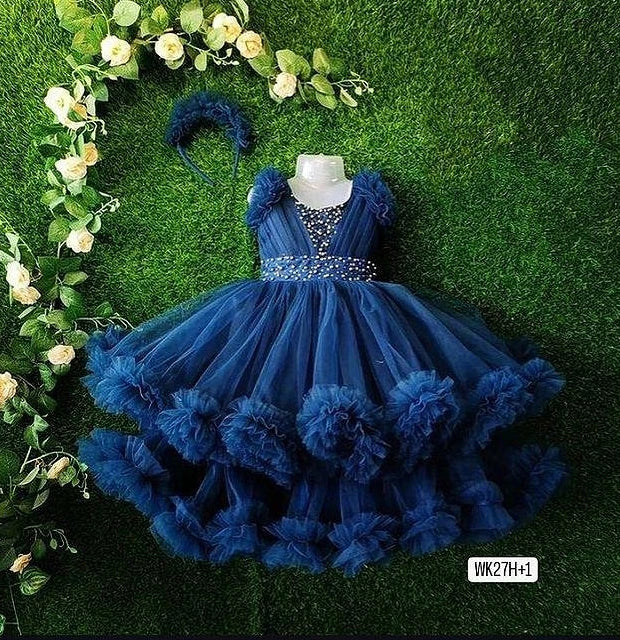 Fairytale Fluffy Birthday Dress | Partywear Dress | 2 Frill Birthday dress