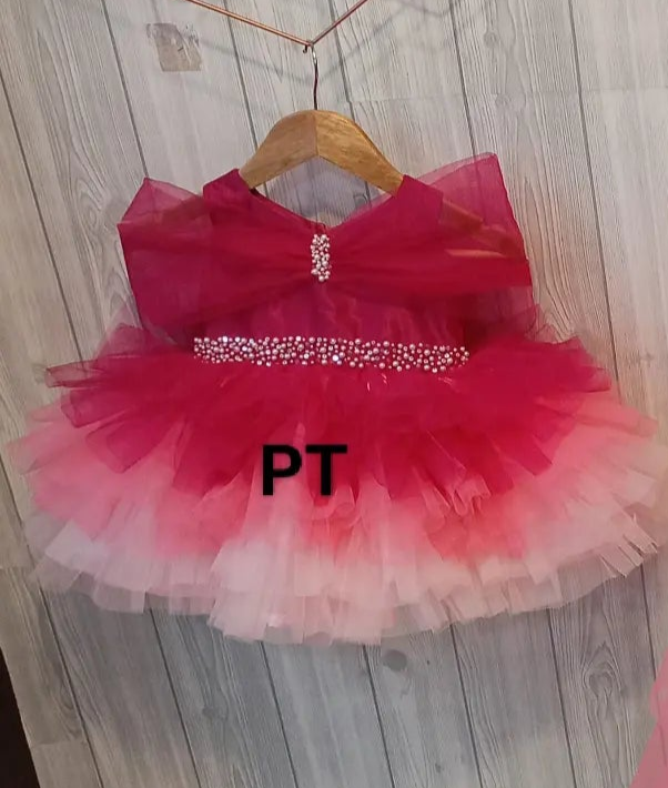 🎀 Elegant Multi-Layered Double Color Birthday Dress for Girls – A Princess Moment in Every Layer! 🎀