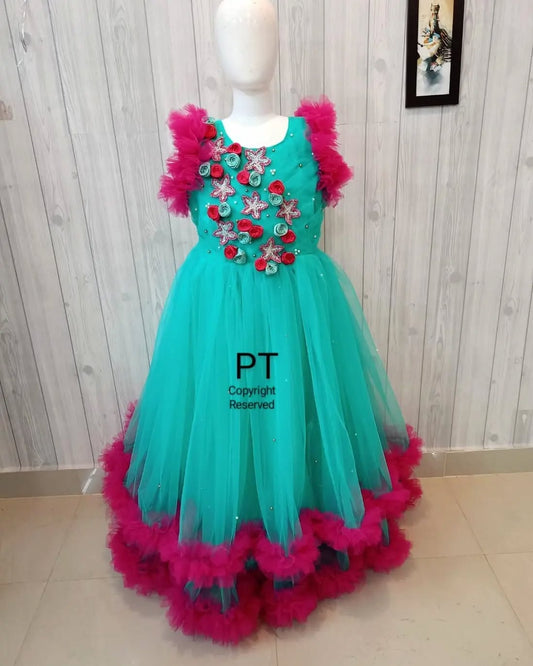 Elegant Partywear Dress | Beautiful Flowers 💐 Dress | Birthday Dress | Mom Daughter Combo ❤️