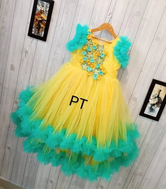 Elegant Partywear Dress | Beautiful Flowers 💐 Dress | Birthday Dress | Mom Daughter Combo ❤️